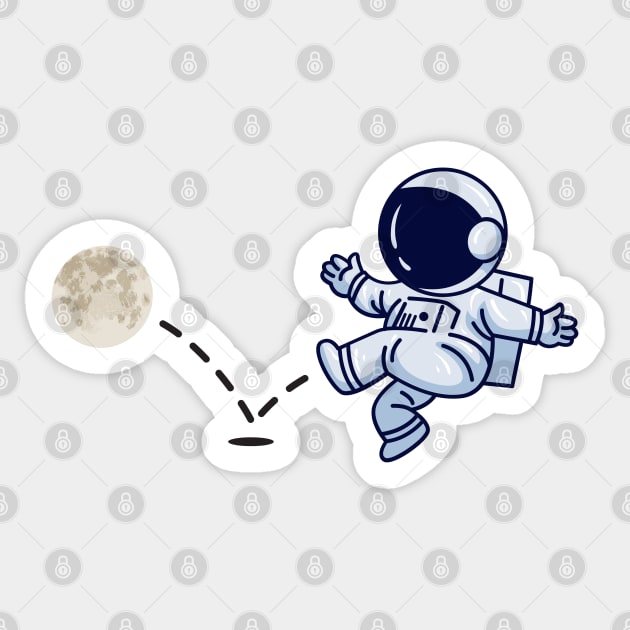 Astronaut plays Moon Soccer Sticker by firstsapling@gmail.com